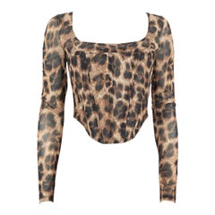 Miaou Brown Leopard Print Fitted Maude Corset Top Size M