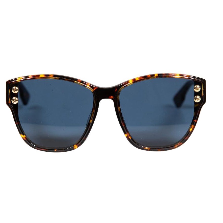 Dior Brown Dior Addict 3 Havana Square Sunglasses For Sale