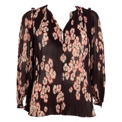 Isabel Marant Mini-Plissee-Bluse mit Blumenmuster, Größe S