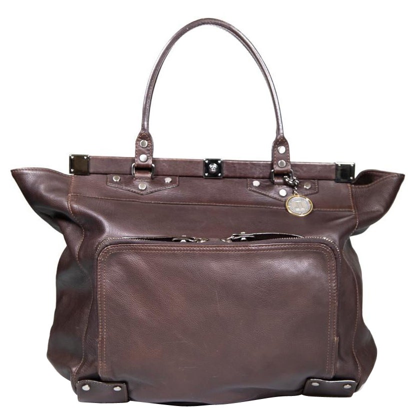 Lanvin Brown Leather Large Tote Bag For Sale