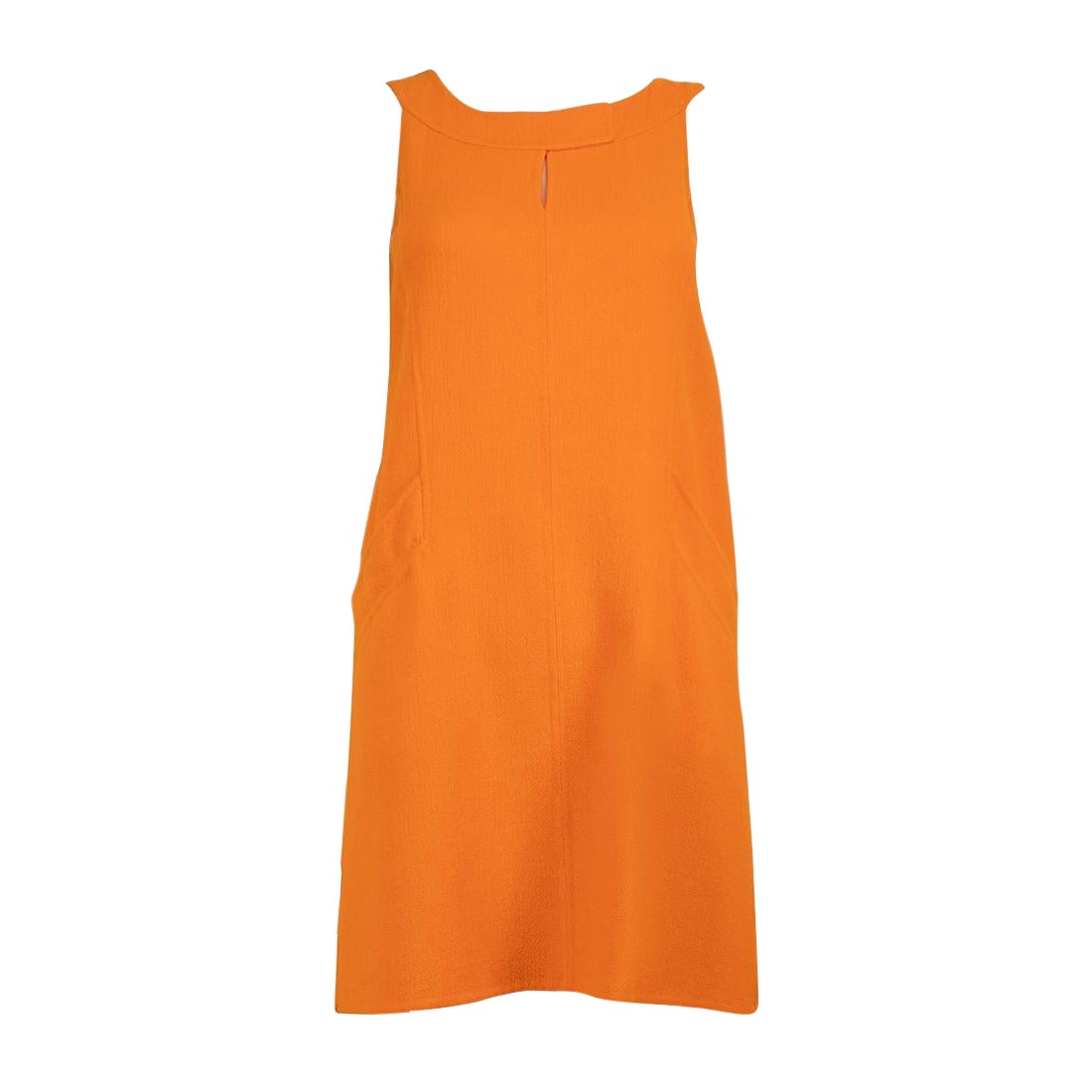 Oscar de la Renta Orangefarbenes knielanges Kleid aus Wolle Größe XS im Angebot