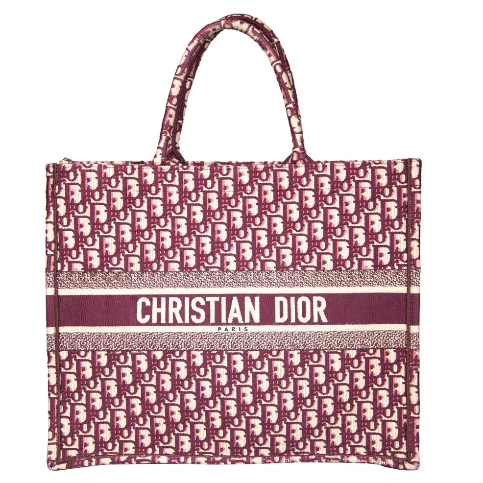 Dior grand sac fourre-tout Oblique en toile rouge en vente