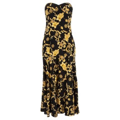 Veronica Beard Black & Yellow Silk Strapless Dress Size XS
