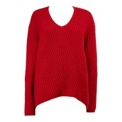 Acne Studios Roter Wollstrickpullover Größe M