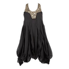 All Saints Black Embellished Neck Puffball Dress Size S