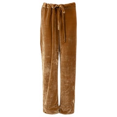 Reformation Brown Velvet Wide Leg Trousers Size S