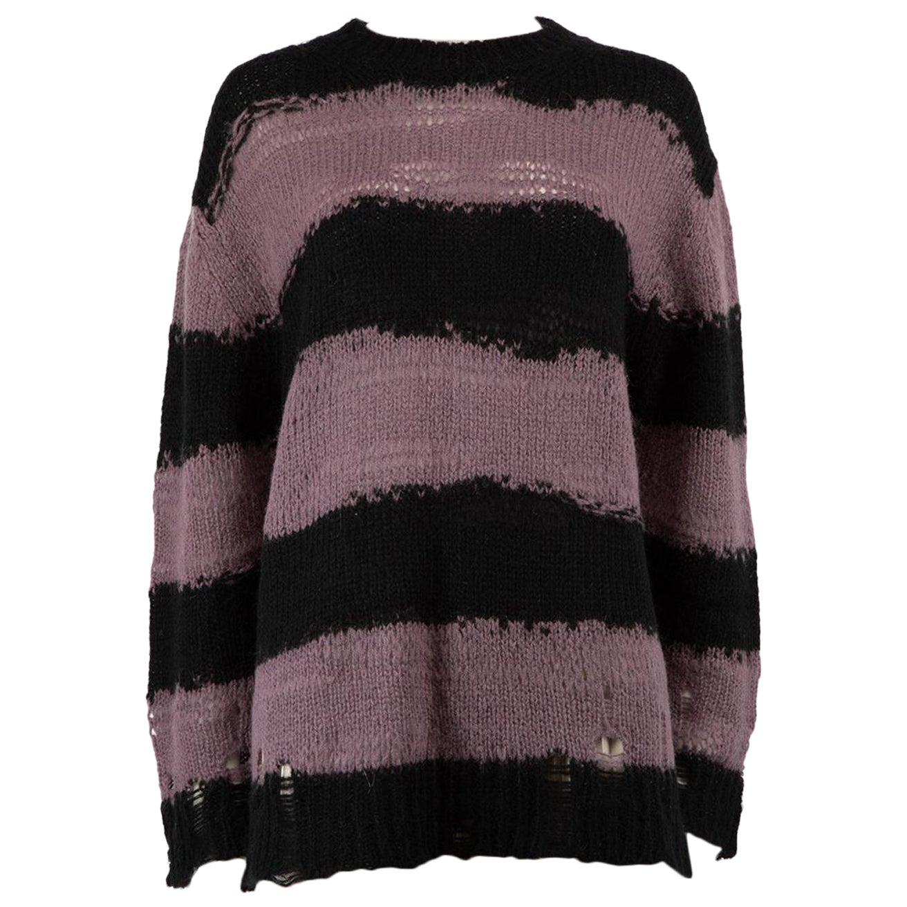 Acne Studios Striped Distressed Knit Jumper Size S For Sale