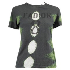 Dior Grünes Tie Dye J'Adior T-Shirt Größe XS