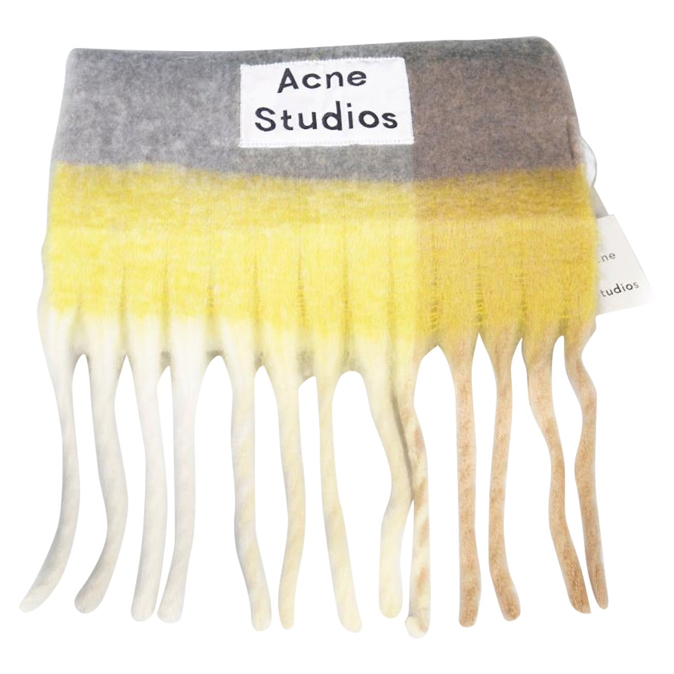 Acne Studios Wool Knit Brushed Scarf For Sale