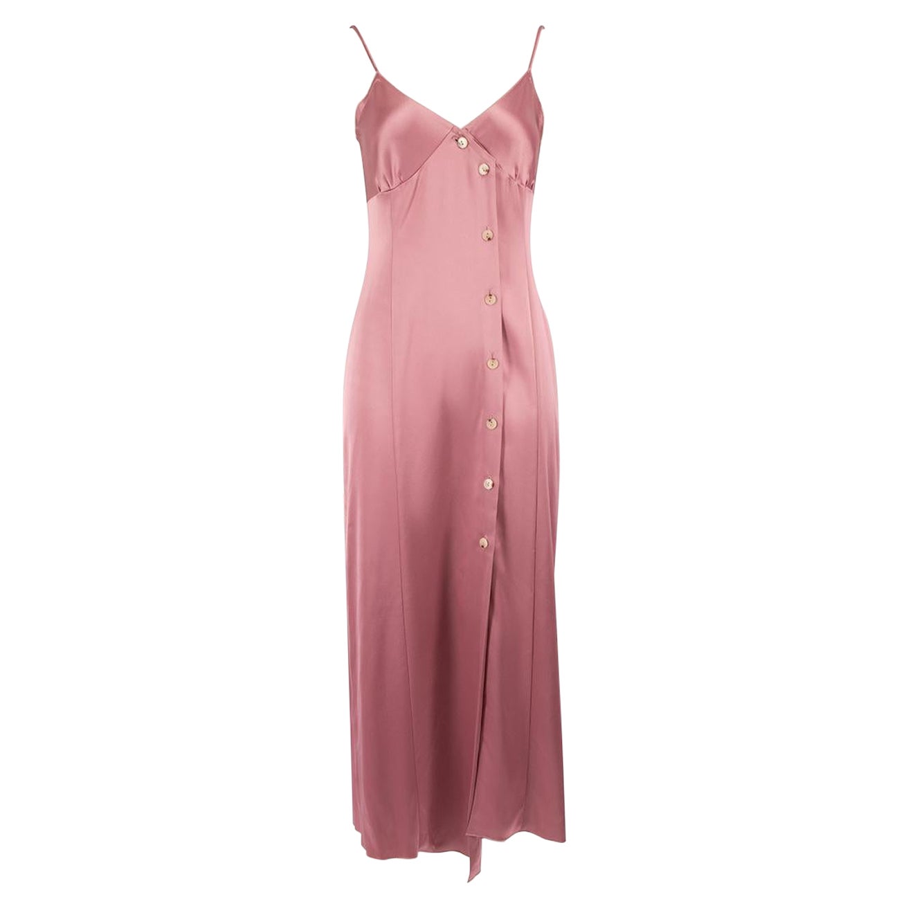 NANUSHKA Pink Button Detail Midi Slip Dress Size S For Sale