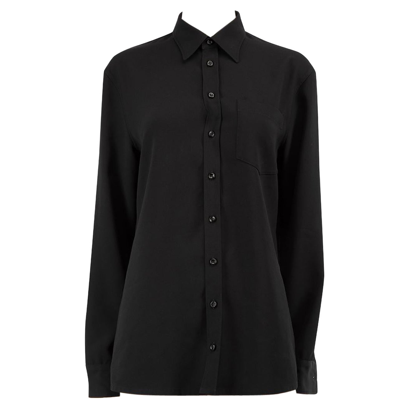 Maison Margiela Black Strap Detail Buttoned Shirt Size S For Sale