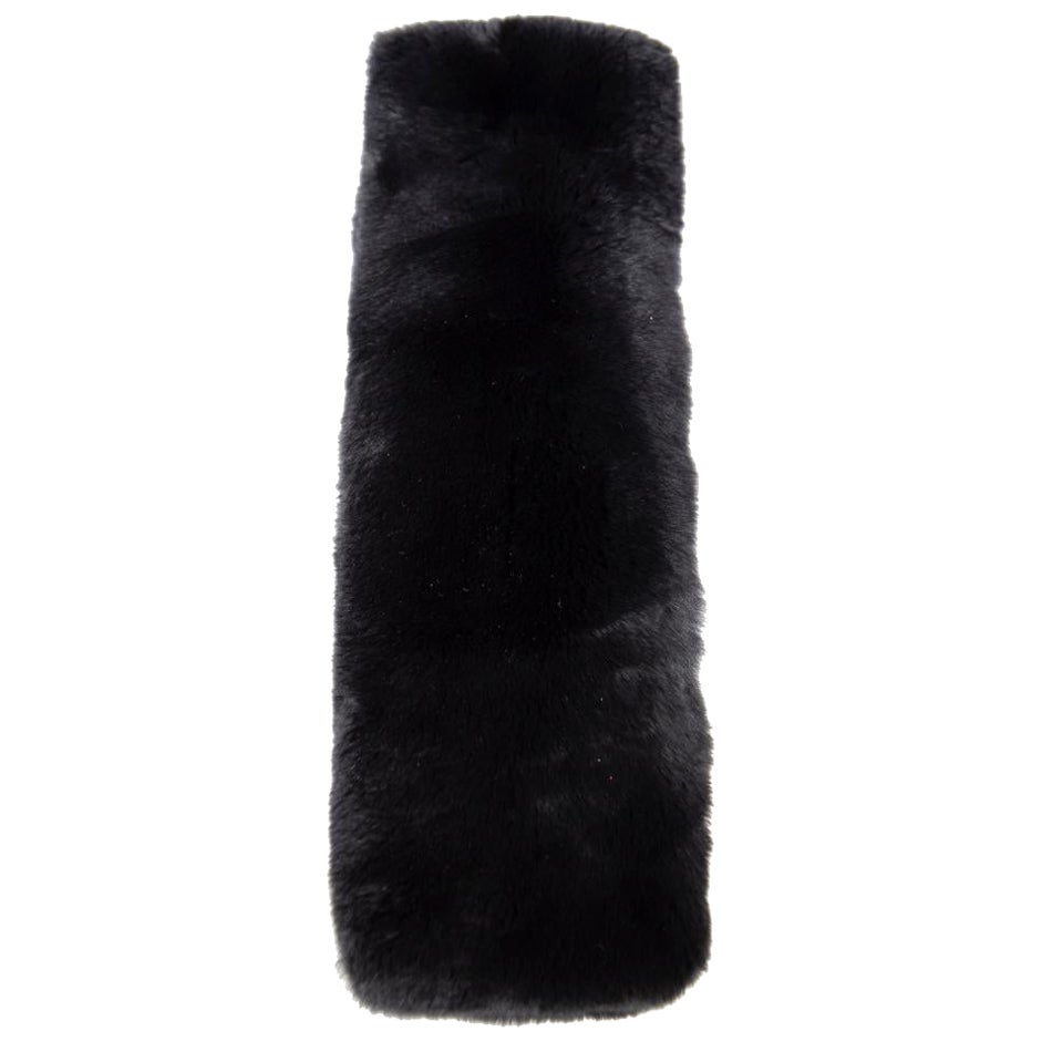 N. PEAL Black Cashmere & Rabbit Fur Scarf For Sale