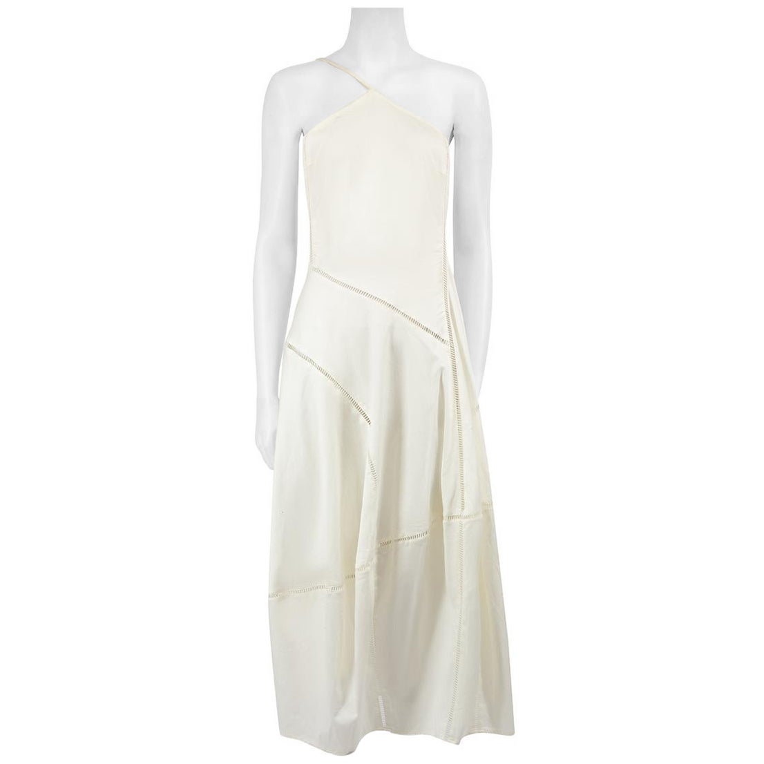 Cult Gaia White Cotton Asymmetric Cut Midi Dress Size S For Sale