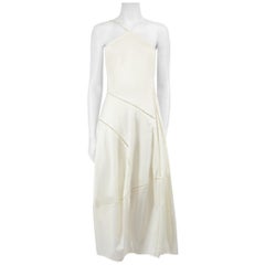 Cult Gaia White Cotton Asymmetric Cut Midi Dress Size S