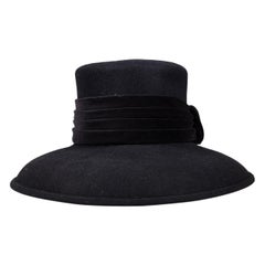 Kangol Vintage Schwarzer Fedora-Hut aus Woll Filz