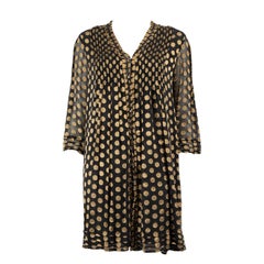 Used Diane Von Furstenberg Black Polkadot Pattern Dress Size XS