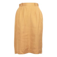 Dior Christian Dior Sports Beige Silk Pocket Detail Skirt Size M