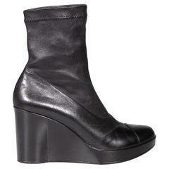 Clergerie Stivali con zeppa in pelle nera Taglia IT 38,5