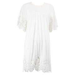 Isabel Marant, mini-robe blanche brodée anglaise, taille L