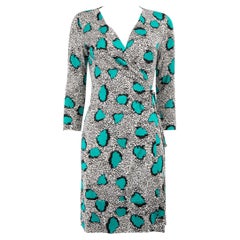 Used Diane Von Furstenberg Abstract Silk Wrap Dress Size S