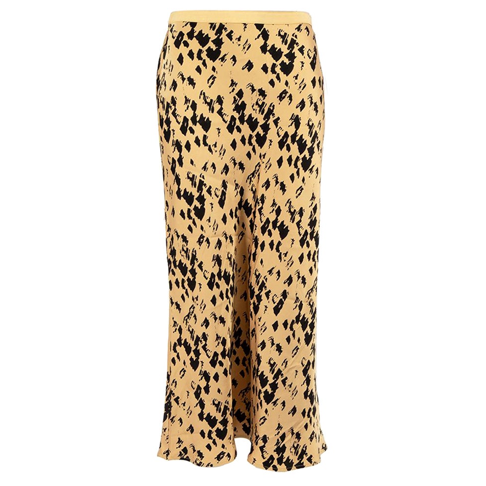 Anine Bing Brown Leopard Print Patterned Skirt Size M For Sale