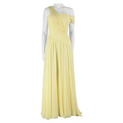 Honayda Yellow Chiffon Maxi Gown Size S