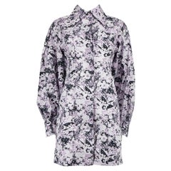 Remain Birger Christensen Purple Floral Marilo Shirt Dress Size S