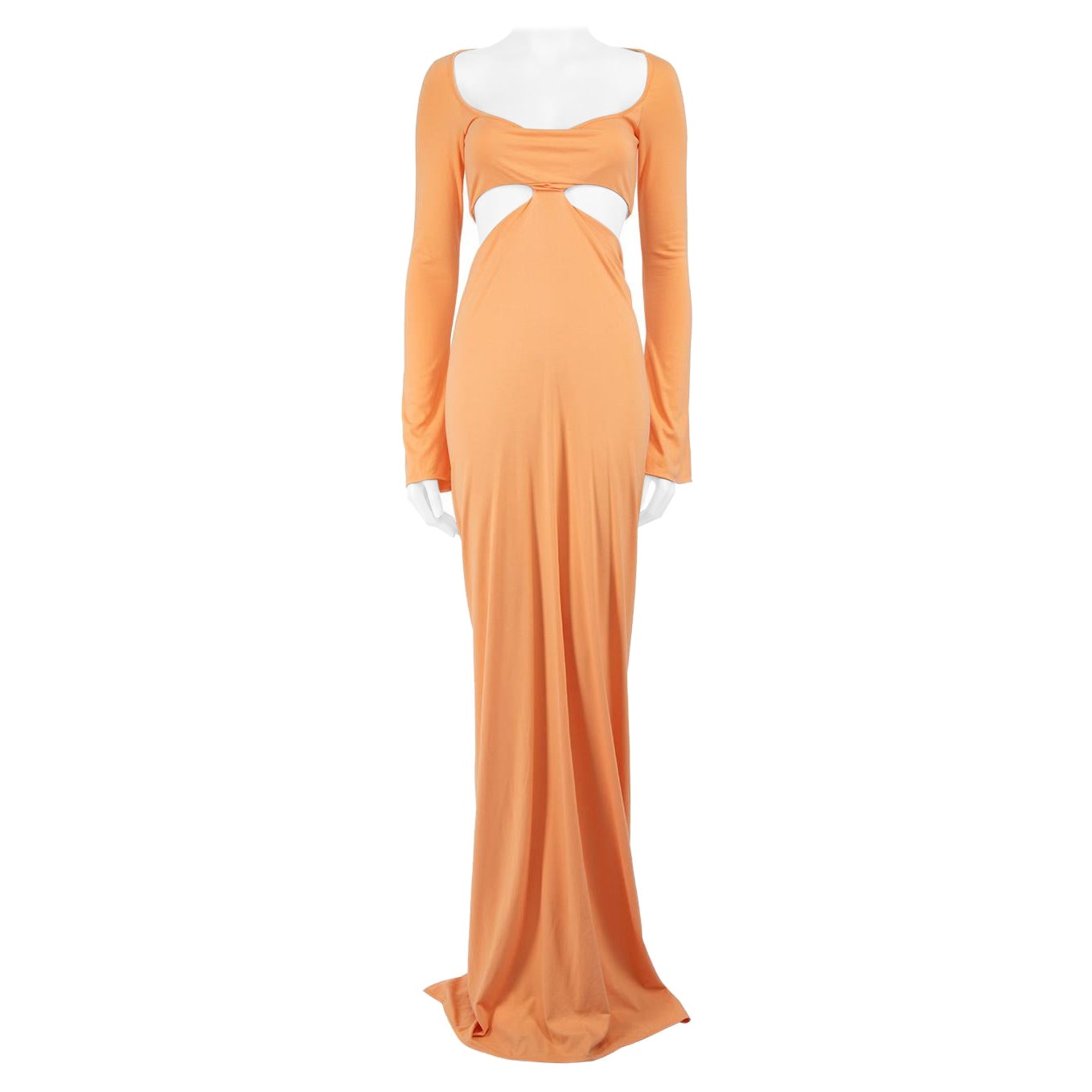 The Attico Orange Cutout Jersey Maxi Dress Size M For Sale