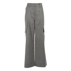 ME+EM Grey Wool Wide Fit Cargo Trousers Size L