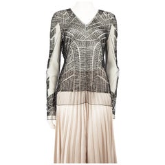 J.Mendel Top de tul negro con pedrería tribal talla M