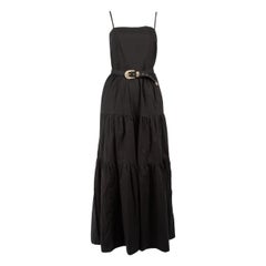 Nicholas Black Square Neckline Belted Maxi Dress Size S