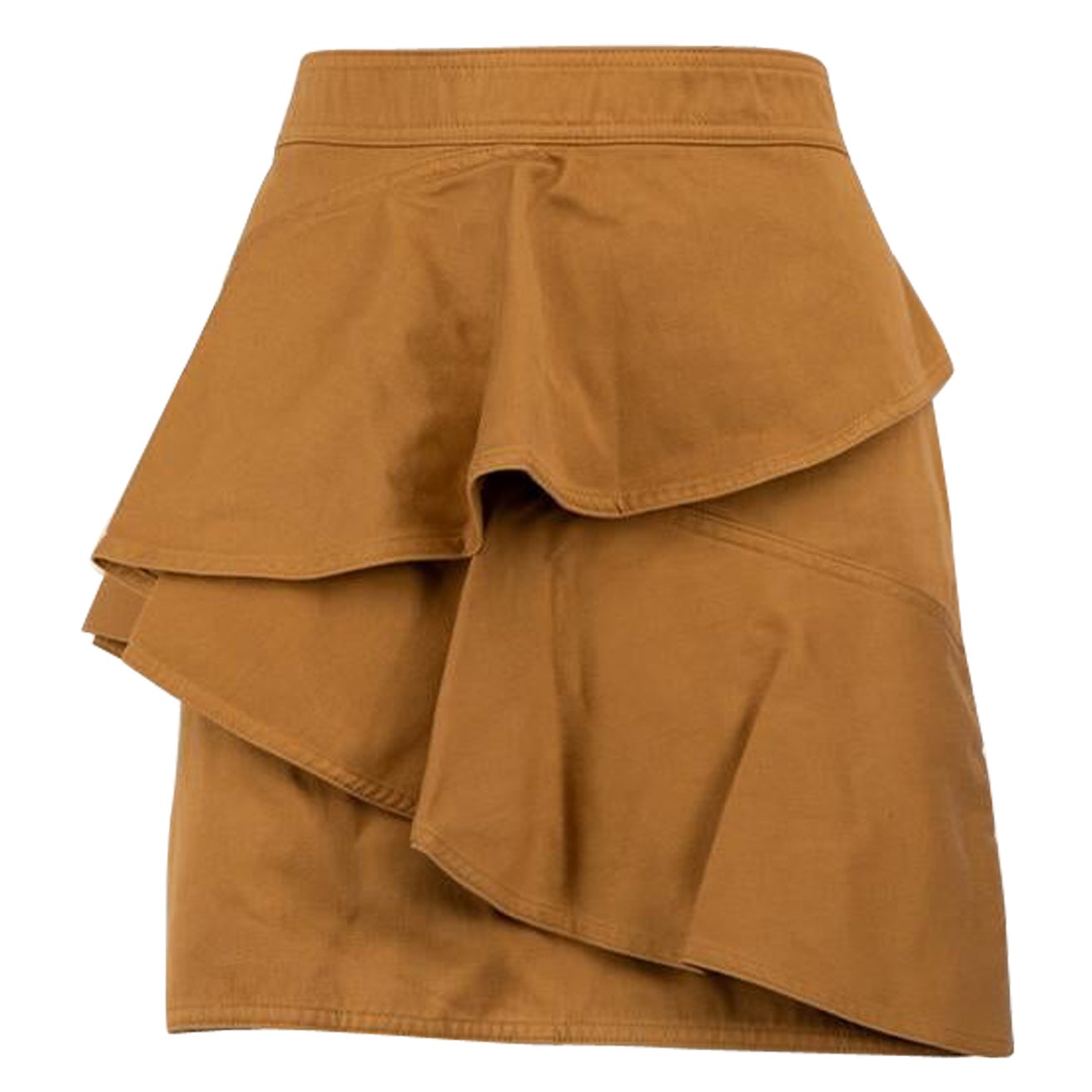 Isabel Marant Isabel Marant Étoile Brown Ruffle Accent Mini Skirt Size L For Sale