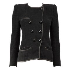 Isabel Marant Black Herringbone Tweed Jacket Size S