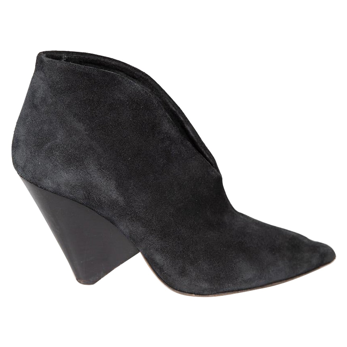 Isabel Marant Black Suede Leather Ankle Boots Size IT 36 For Sale