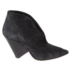 Isabel Marant Black Suede Leather Ankle Boots Size IT 36