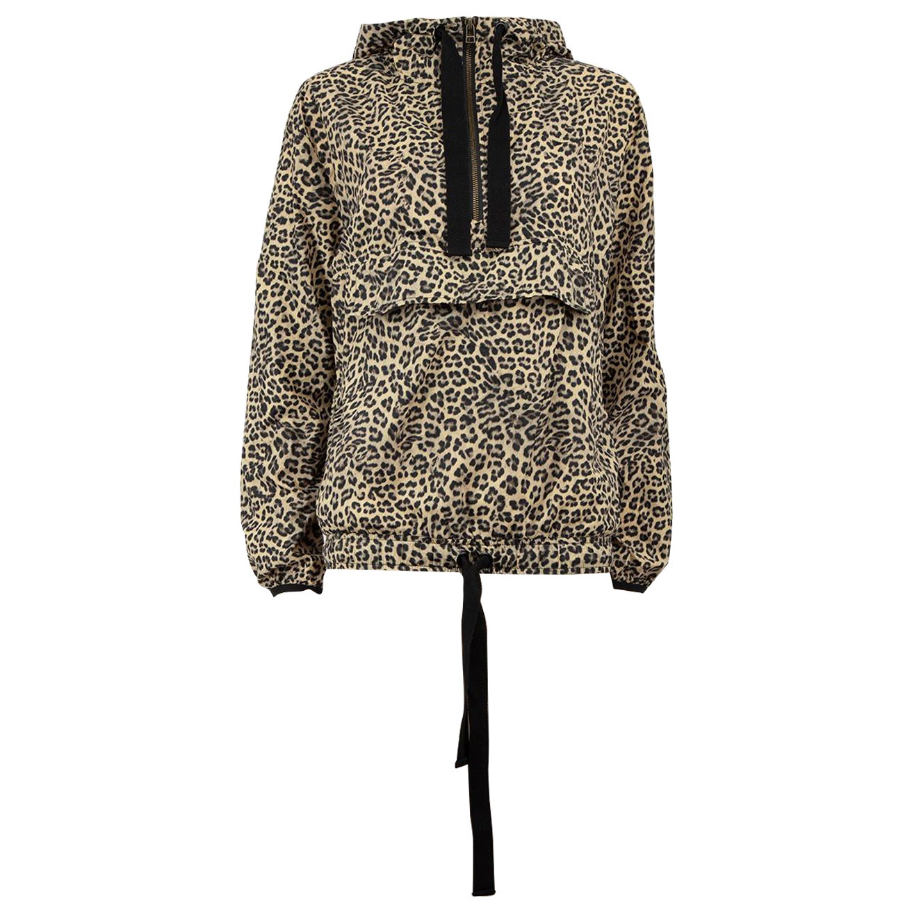 The Upside Brown Lila Hooded Leopard Shell Jacket Size S For Sale