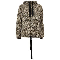 The Upside Brown Lila Hooded Leopard Shell Jacket Size S