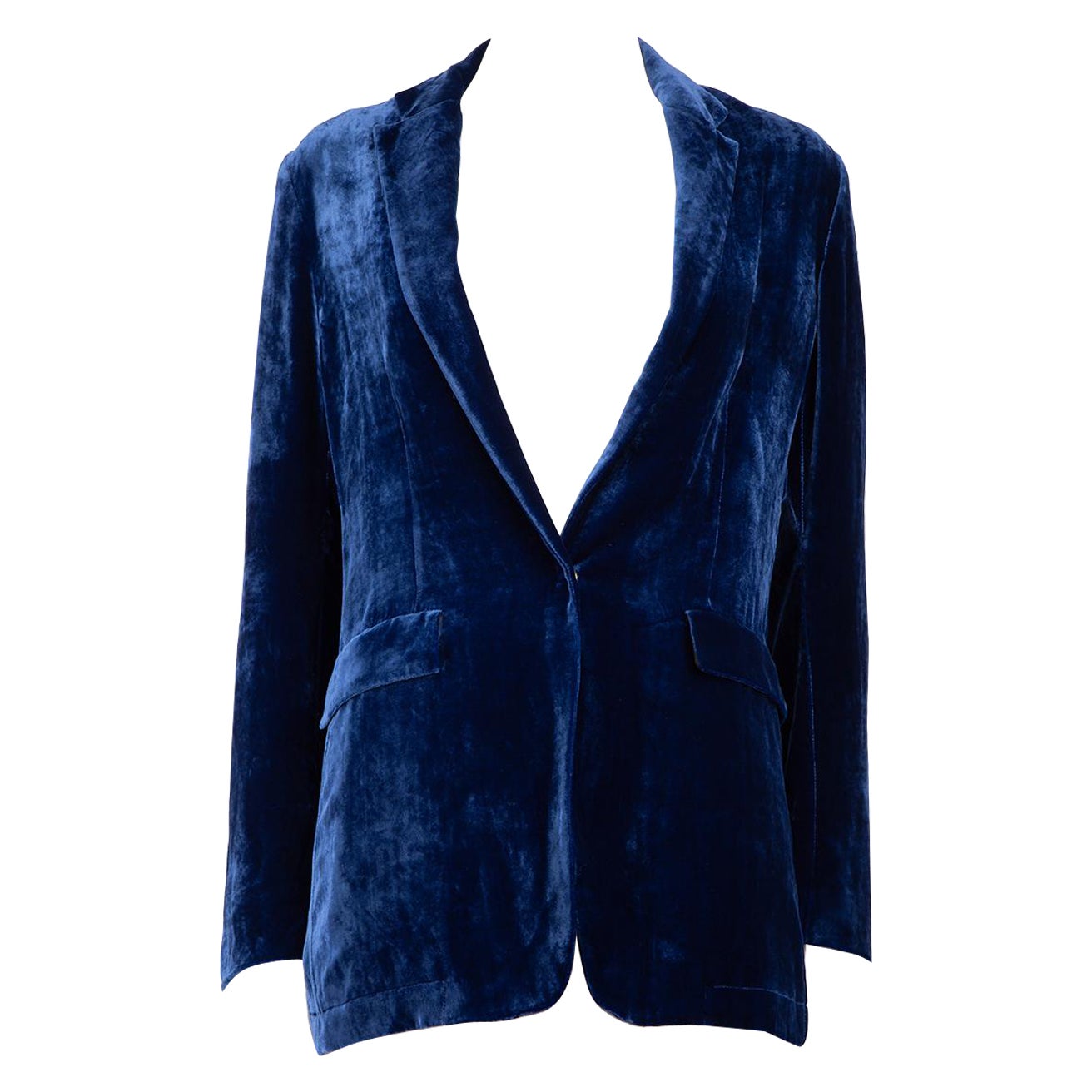 Forte_Forte Blue Velvet Blazer Jacket Size M For Sale