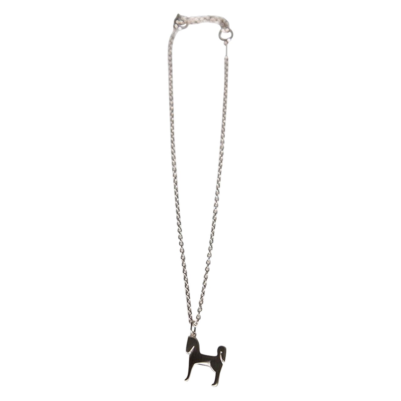 Hermès Silver Panache Horse Necklace