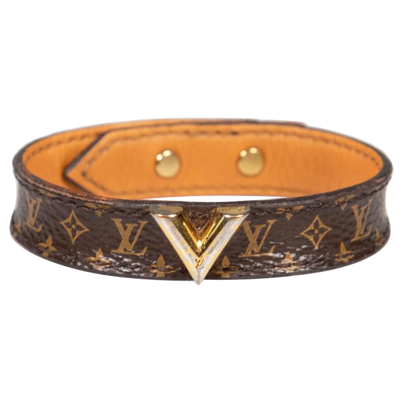 Louis Vuitton Brown Monogram Essential V Bracelet For Sale