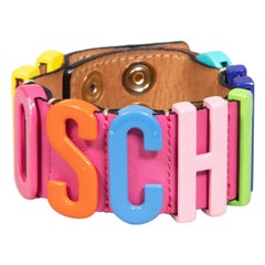 Moschino - Bracelet en cuir avec logo