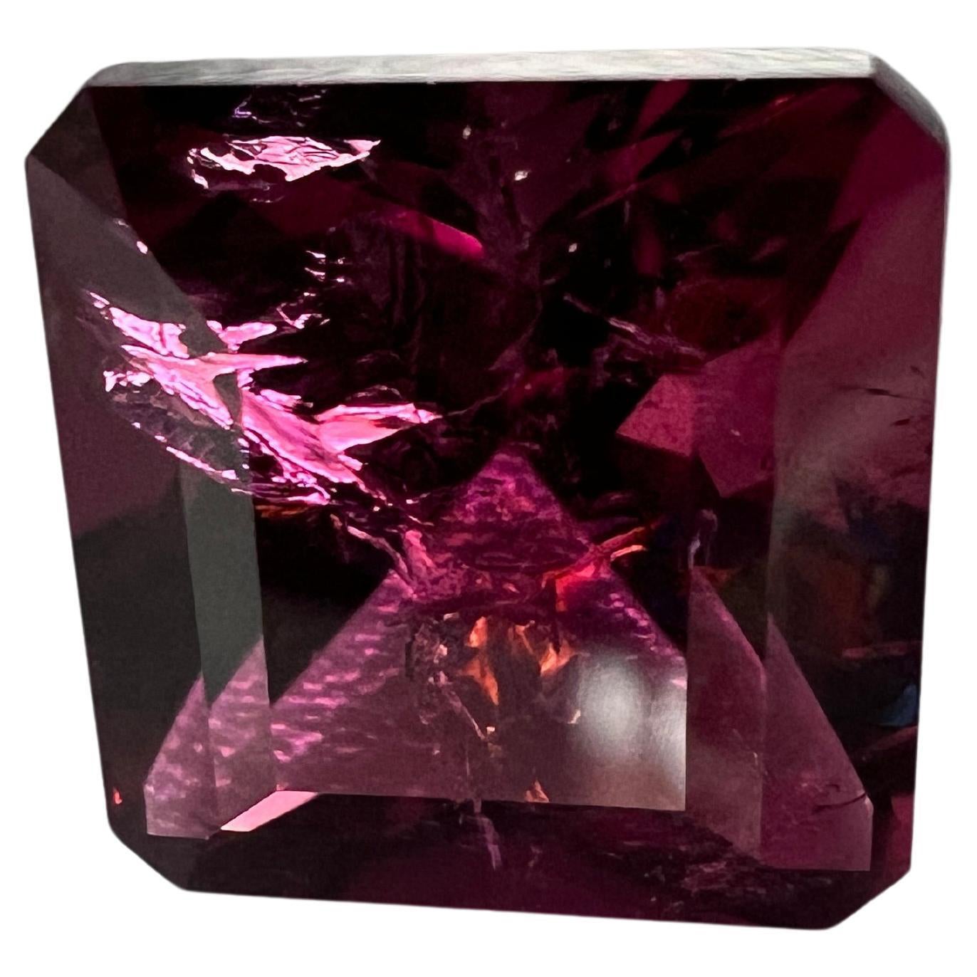 8.75ct Pink Asscher Rubellite Gemstone For Sale