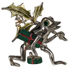 Retro Hattie Carnegie's Holiday Festive Frog