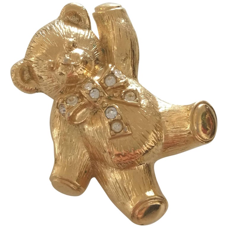 Avon Gold tone bear Brooch at 1stDibs