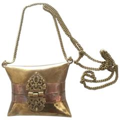 1970s Gold Bronze minauderie bag