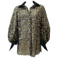 Unique Gianfranco Ferre Lurex Net Sequin Jacket 1990's