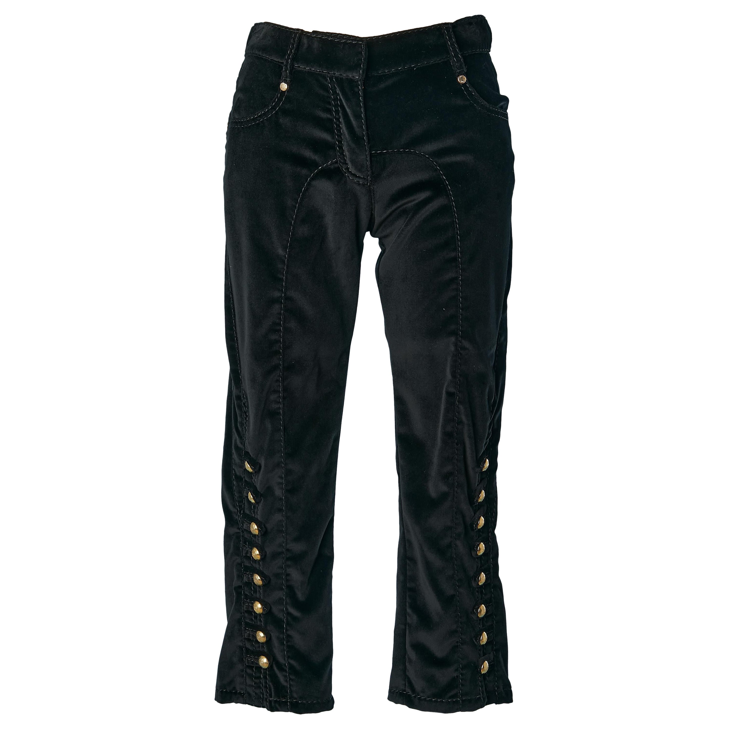 Black velvet short trousers  Roberto Cavalli  For Sale