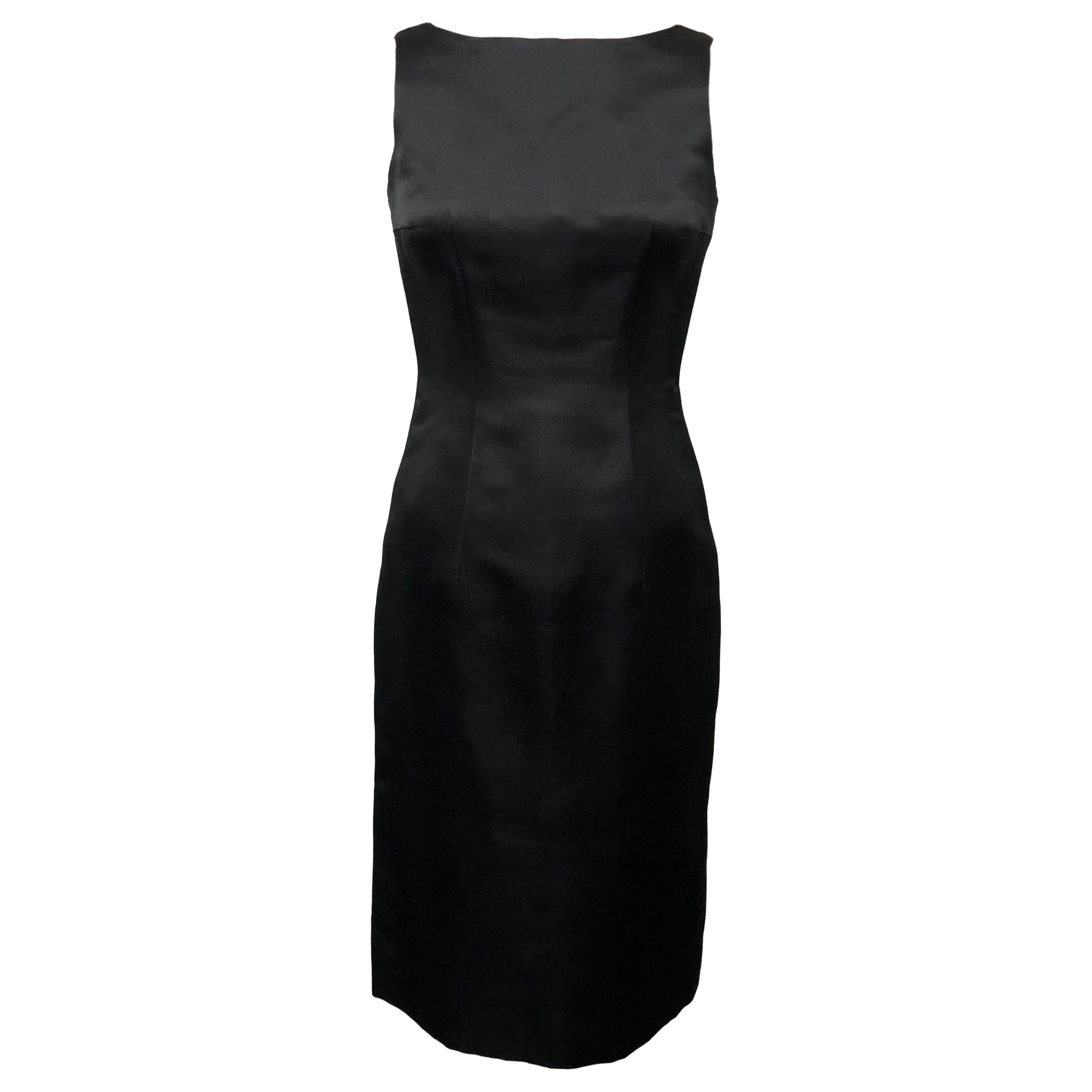 The Perfect Little Black Dress in the finest 100% Italian Satin  For Sale