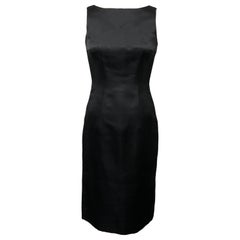 Perfektes kleines schwarzes Kleid aus feinstem 100% italienischem Satin 