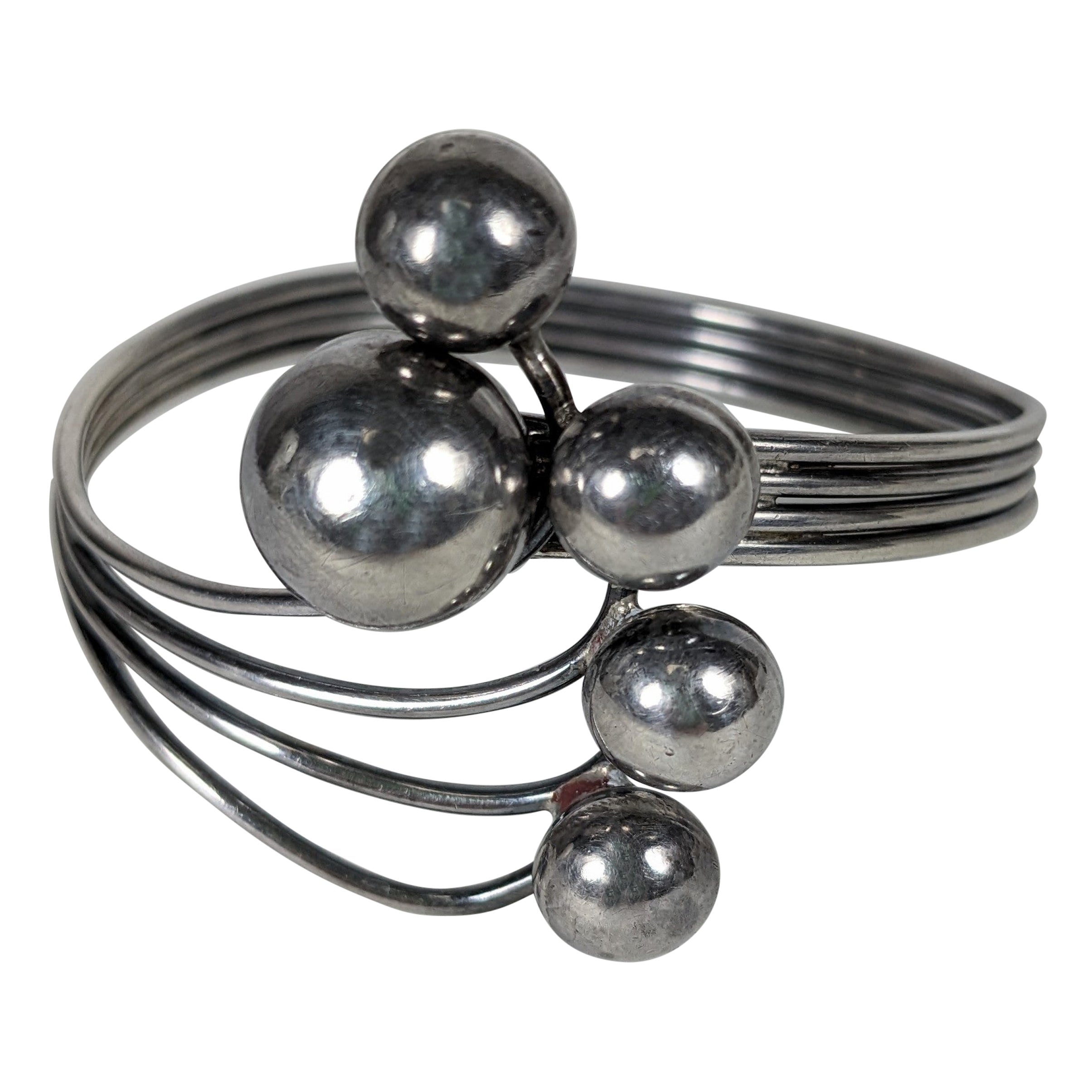 Modernistisches Sterling-Armband mit Klappverschluss